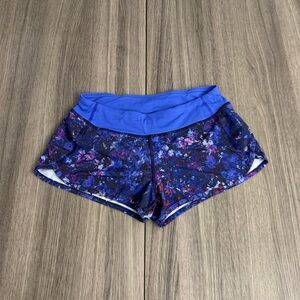 Ivivva Lululemon Shorts Size 12 Blue Floral Athletic